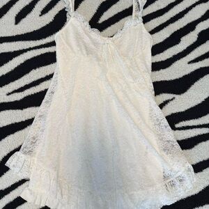 Lace Trim White Romper